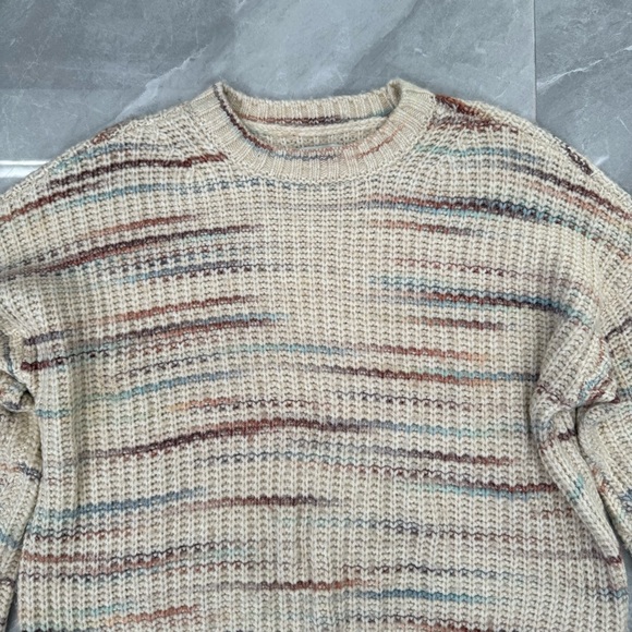 Women’s American Eagle Oversized Crew Neck Knit Striped Sweater Size XS - Picture 2 of 15